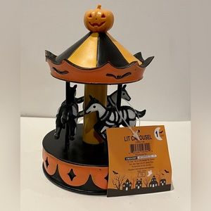 Target Bullseye Halloween Light Up Carousel Skeleton Horses Pumpkin Carnival